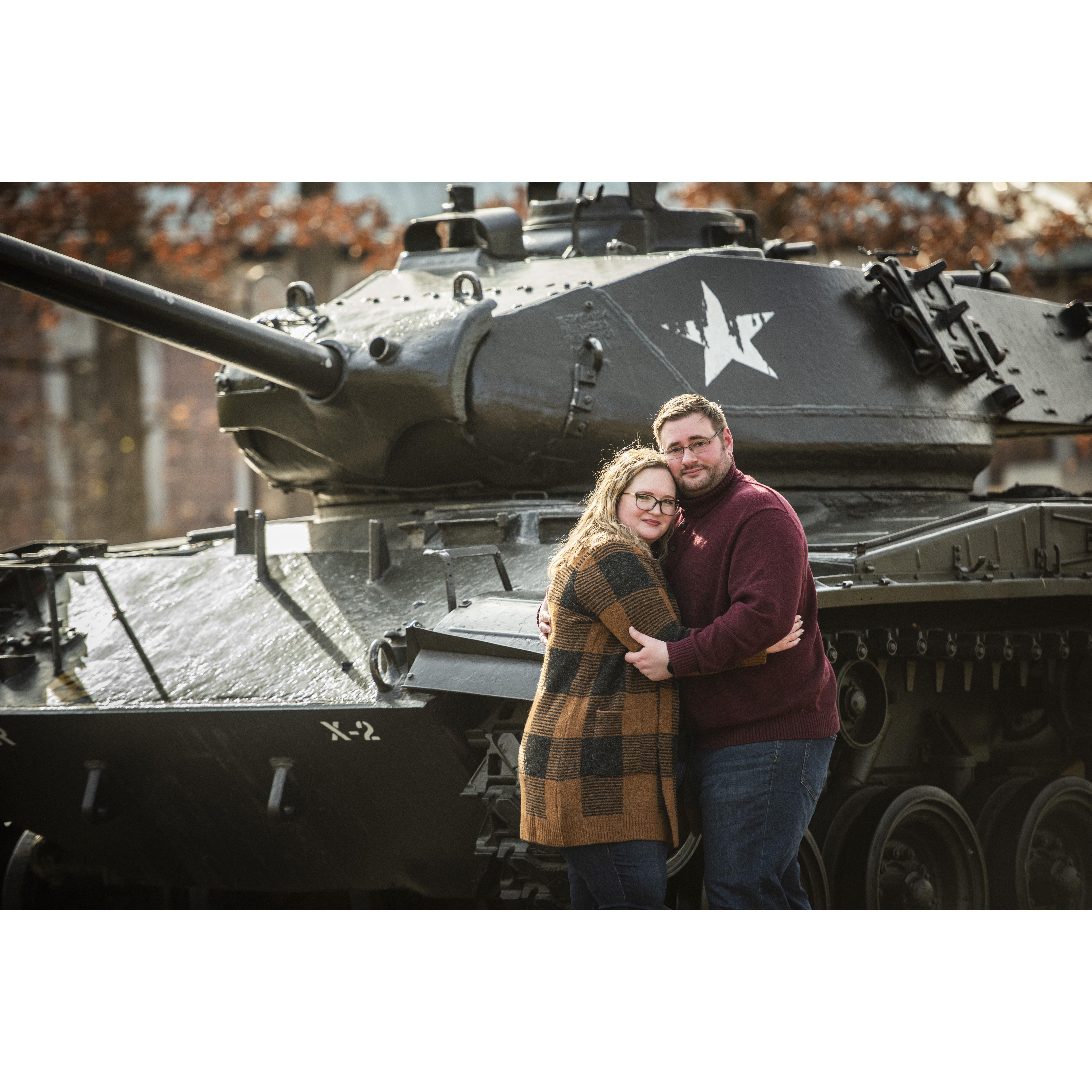 Engagement Photos - Justin was incredibly excited for the tanks!