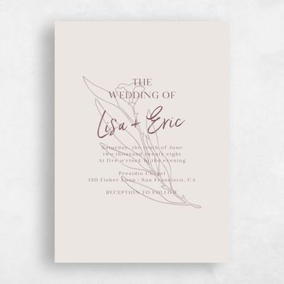 Light Greige, Beige Wedding Invitation - Pistoia Classic