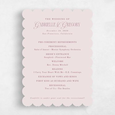 Purple Scalloped Wedding Program - Summit