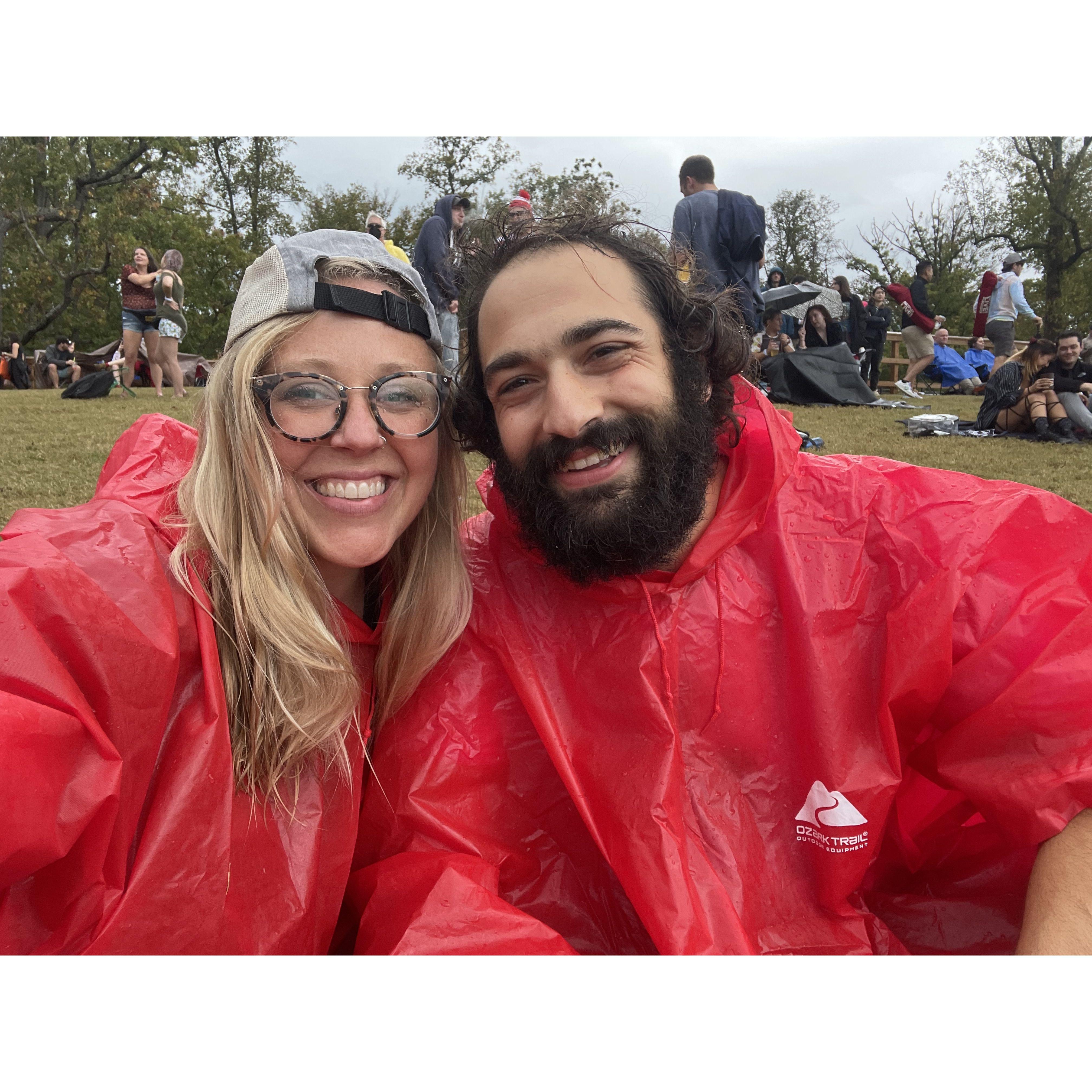 The Bobs find themselves at another rainy concert and break out the MaTcHiNg ponchos. October 2021.