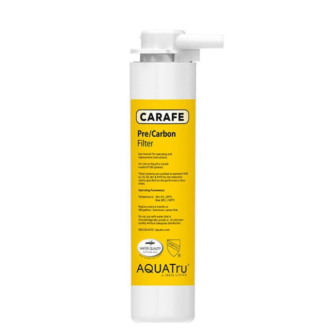 AquaTru Carafe AT100 2-Stage Pre/Carbon Filter | Reduces Sand, Silt, Sediment, Rust, and Particles | Activated Carbon Reduces Chlorine Taste and Odors