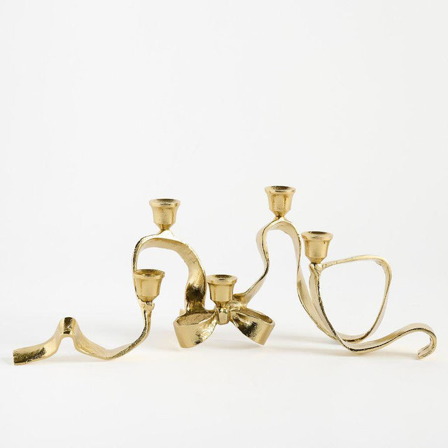 LoveShackFancy Bow Ribbon Centerpiece, Brass