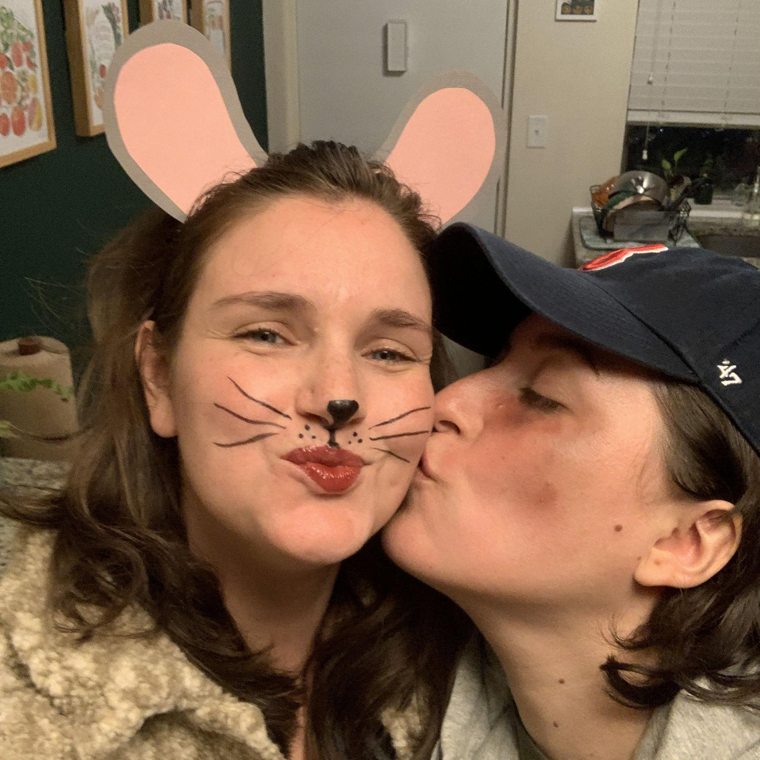 Our first couples costume (Matt Damon and the rat from The Departed)