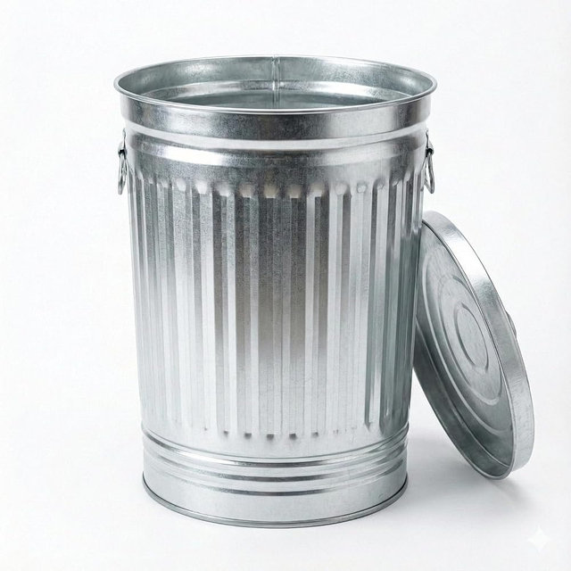 31 Gallon Metal Trash Can with Locking Lid, Galvanized Steel Outdoor Garbage Can for Dog Poop, Litter, Pet Food Storage, Rust & Weather Resistant, Heavy Duty Wire Bail Handle