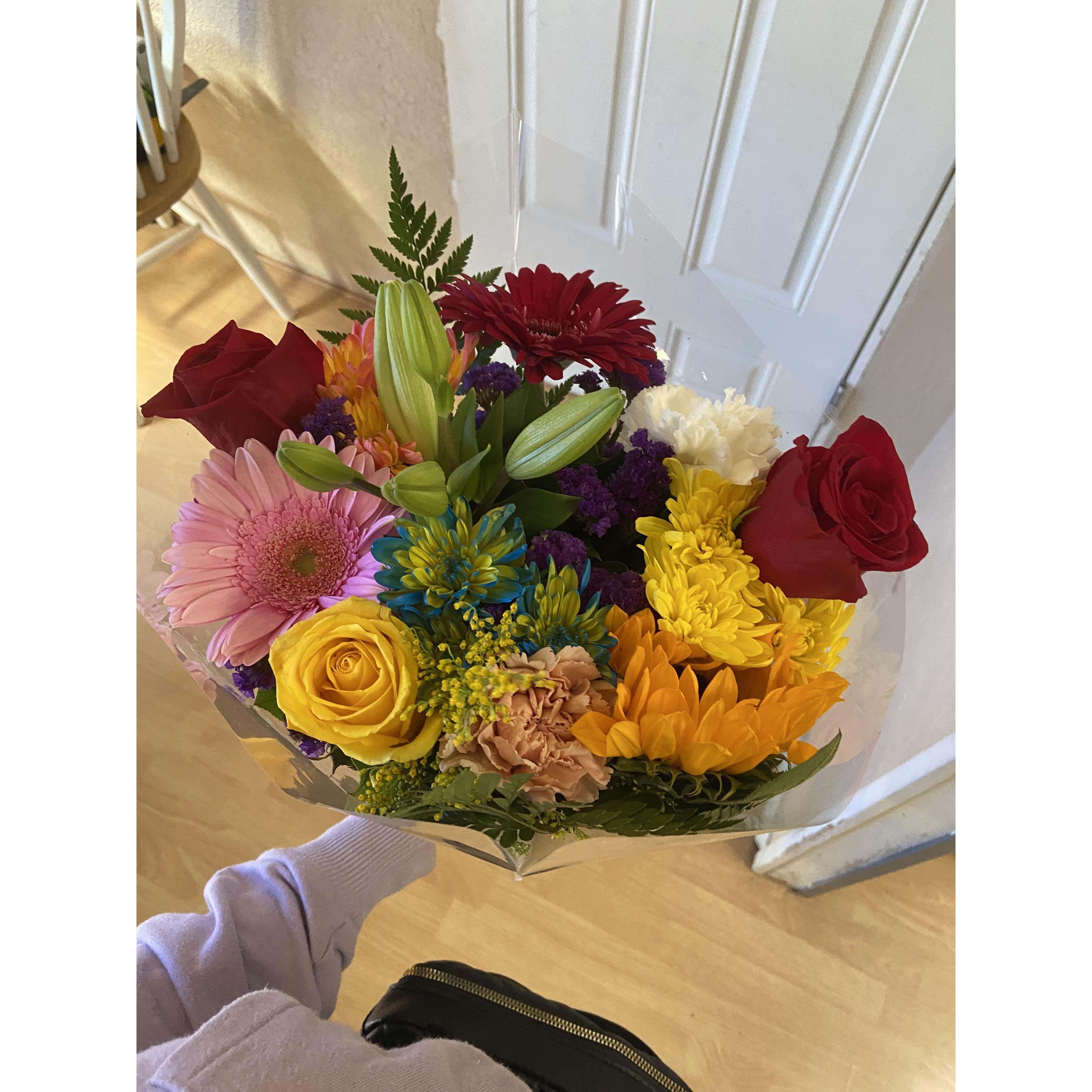 Fun fact: Justin loves to give flowers to Lorilane because he knows that makes her feel happy!