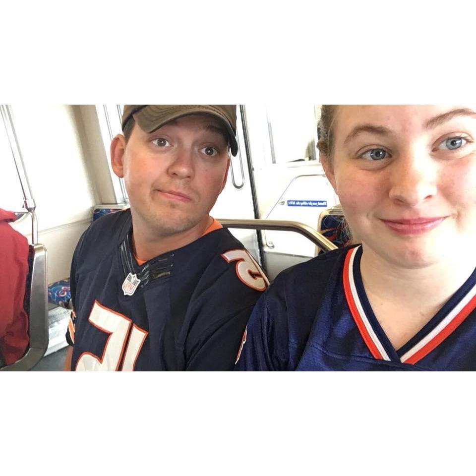 We got to watch the Bears beat the Raven's. The first time George ever got to see them play live! Best Birthday gift ever huh?