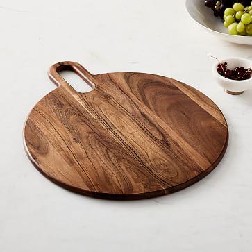 Hudson Rounded Serveware Large Round Serve Board, Acacia Wood