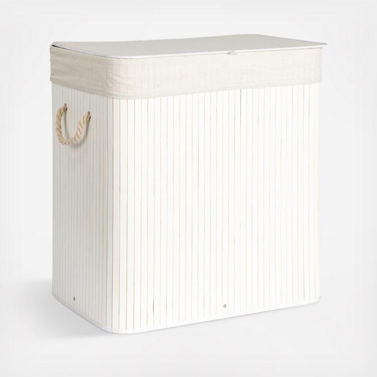 Household Essentials, Bamboo Double Laundry 39-Gallon Hamper with Rope Handle | Zola
