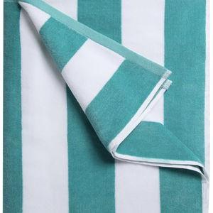 LULUHOME Large Oversized Beach Towel - Big Cotton 36 x 70 Inch Striped Pool Towel, Large Cabana Soft Swimming Towel for Adult Men Women,Turquoise