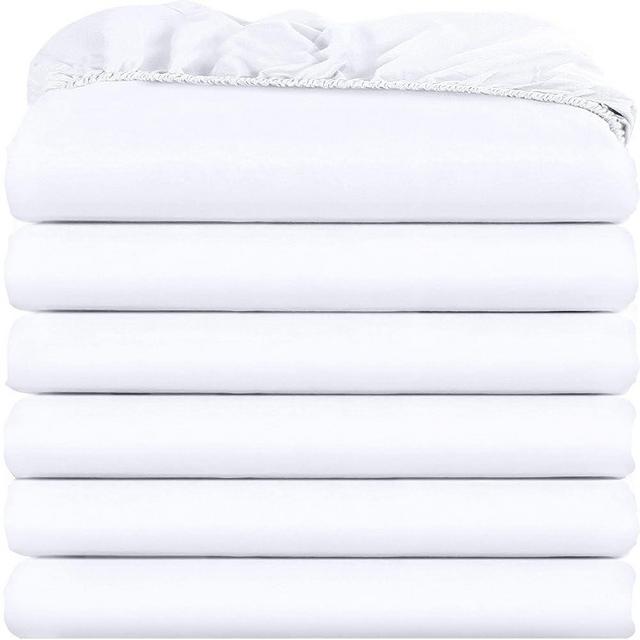 Utopia Bedding Queen Fitted Sheets - Bulk Pack of 6 Bottom Sheets - Soft Brushed Microfiber - Deep Pockets - Shrinkage & Fade Resistant - Easy Care (White)