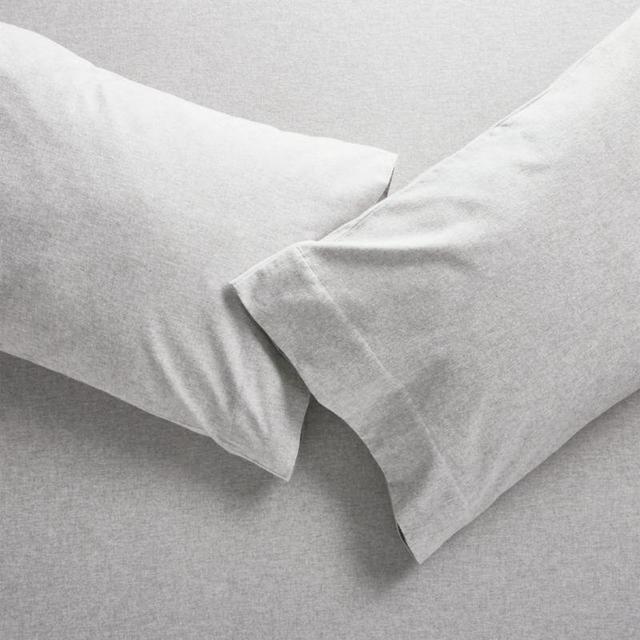 Grey Flannel Standard Pillowcases, Set of 2