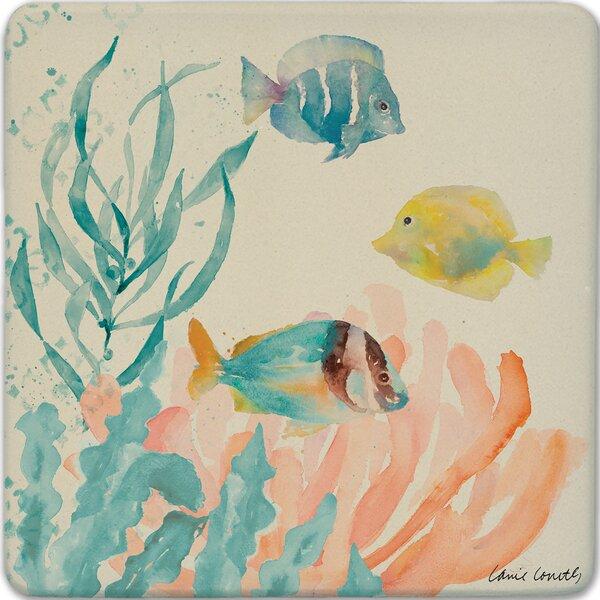 Painterly Fish Square Trivet