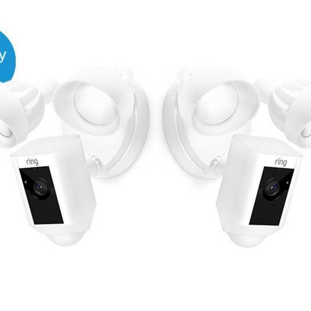 2-Pack White Floodlight Cams