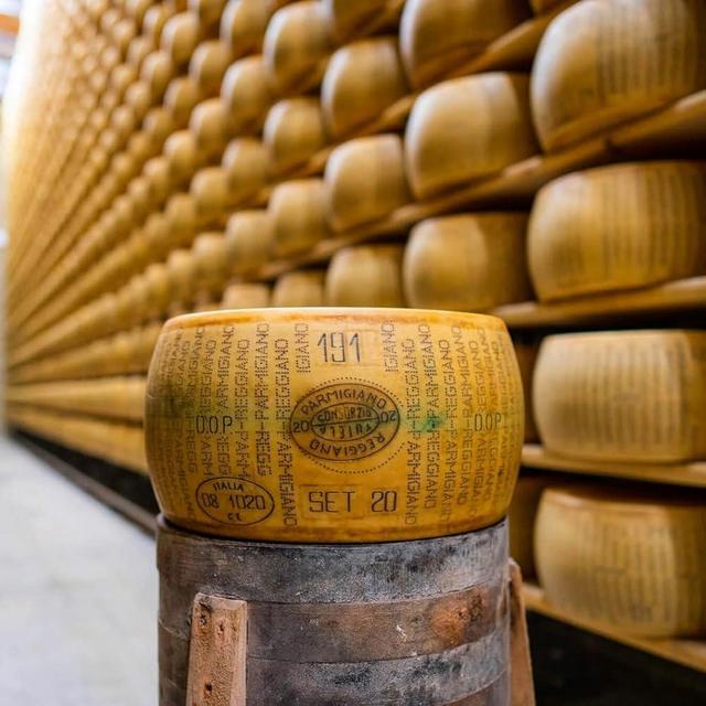 EMILIA FOOD LOVE Parmigiano Reggiano DOP whole and half cheese wheels - The Only Parmesan - Selected with love in Italy (Whole Cheese Wheel, 48 Months)