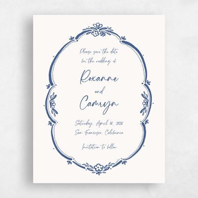 Blue Wedding Save the Date - Galleria Portrait