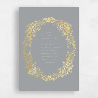 Pewter Gray, Grey Wedding Invitation - Sawyer Classic Foil