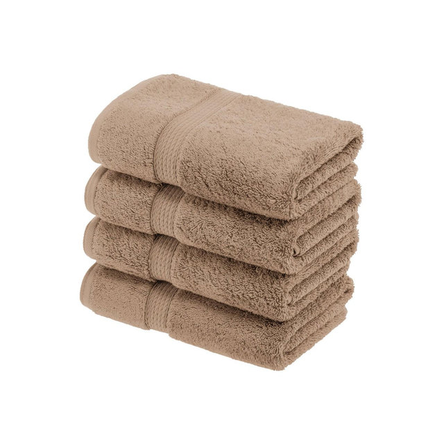 Luxury Egyptian Cotton Heavyweight Ultra-Plush Hand Towel Set of 4, Latte - Blue Nile Mills