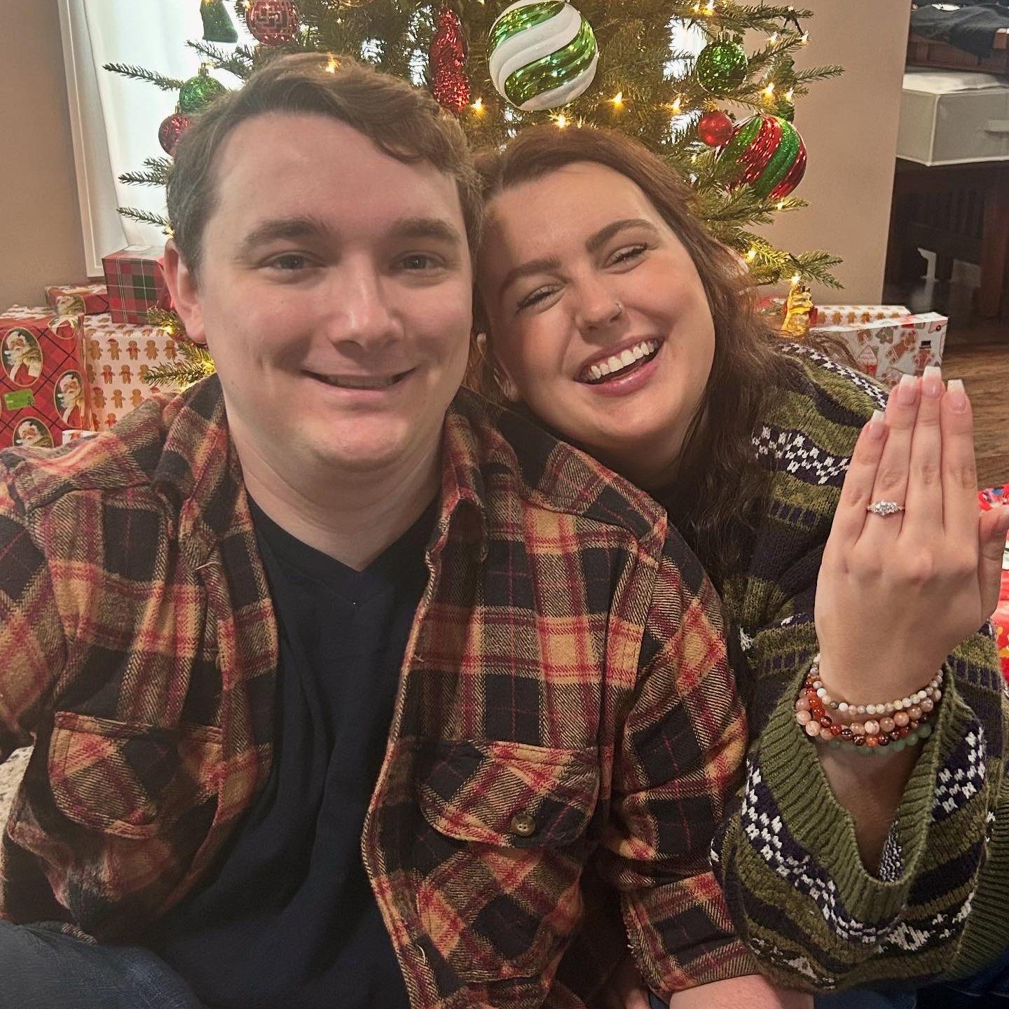 Engagement photo shoot on Christmas morning