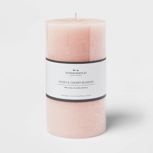 7" x 4" Pillar Cozy Peony and Cherry Blossom Pink - Threshold™