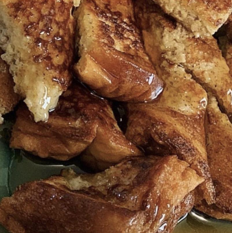 He makes the best French toast in all the land!  Breakfasts, in general.