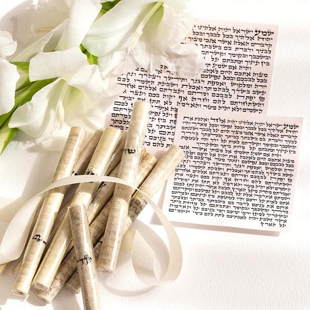 SURI Kosher Mezuzah Scroll 4" (10cm) Made in Israel, Hand-Written by a Certified Jewish Rabbi (Sofer Stam), 100% Kosher Mezuza Parchment Paper Shema Prayer…