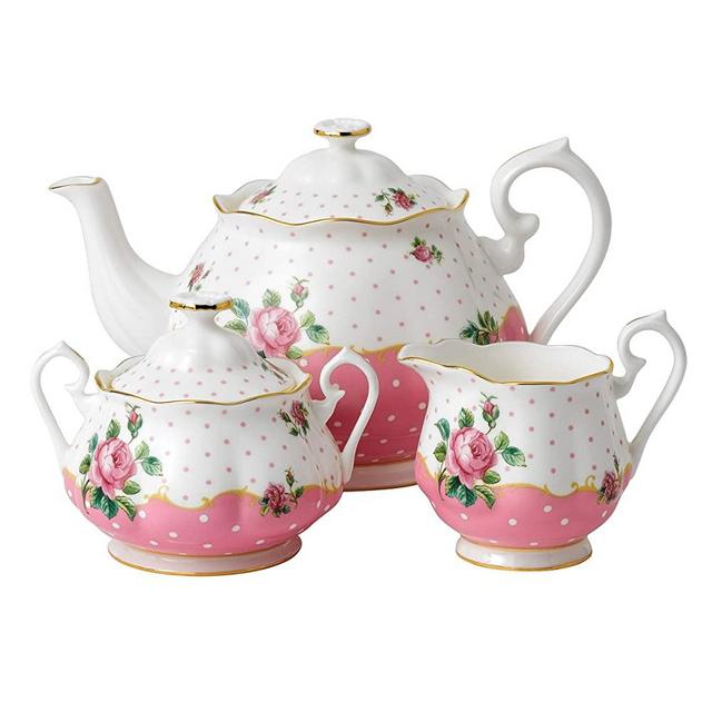 Royal Doulton 3-Piece New Country Roses Tea Party Cheeky Set, Pink