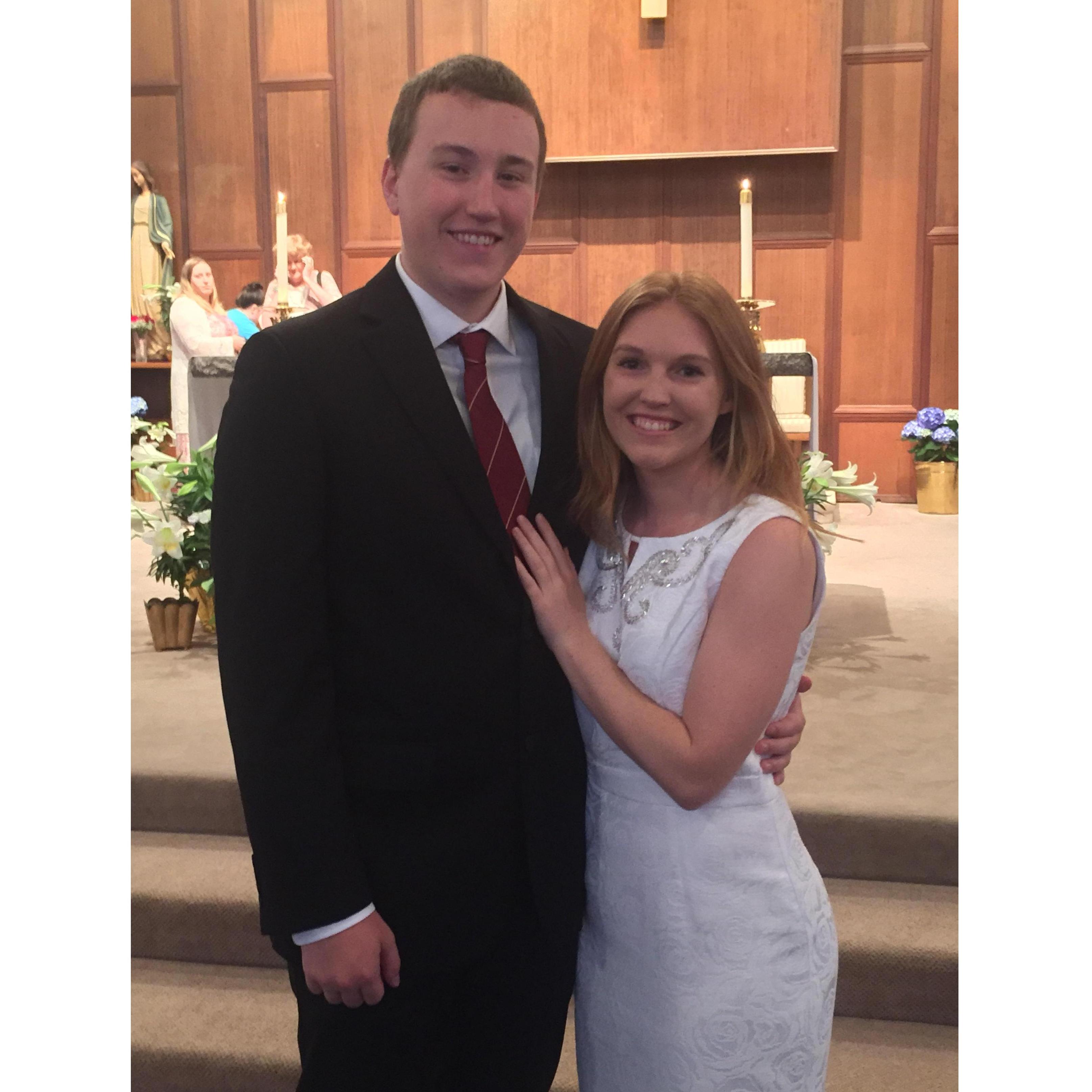 Our church throughout college was St. Thomas Moore, Co-Cathedral. This church brought so much joy to us with one of the best priests we have ever met. Easter Celebration!