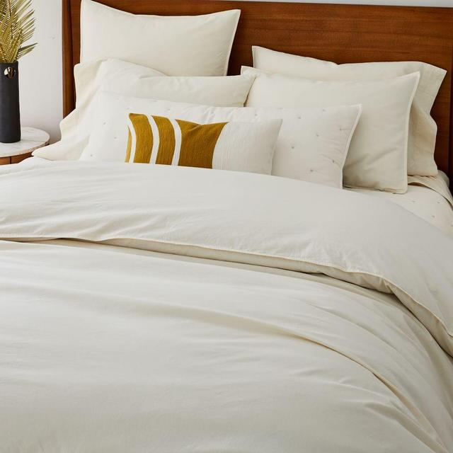Organic Washed Cotton Duvet, Full/Queen, Ivory
