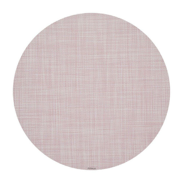 Chilewich Easy-Care Mini Basketweave Round Placemat, Blush, Set of 4