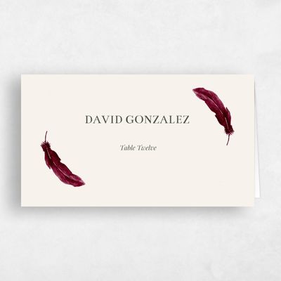 Red Boho Wedding Place Card - Bethany