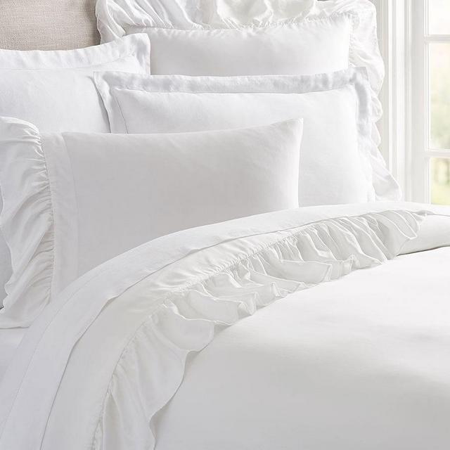 Tencel™ Ruffle Duvet Cover, King/Cal. King, White