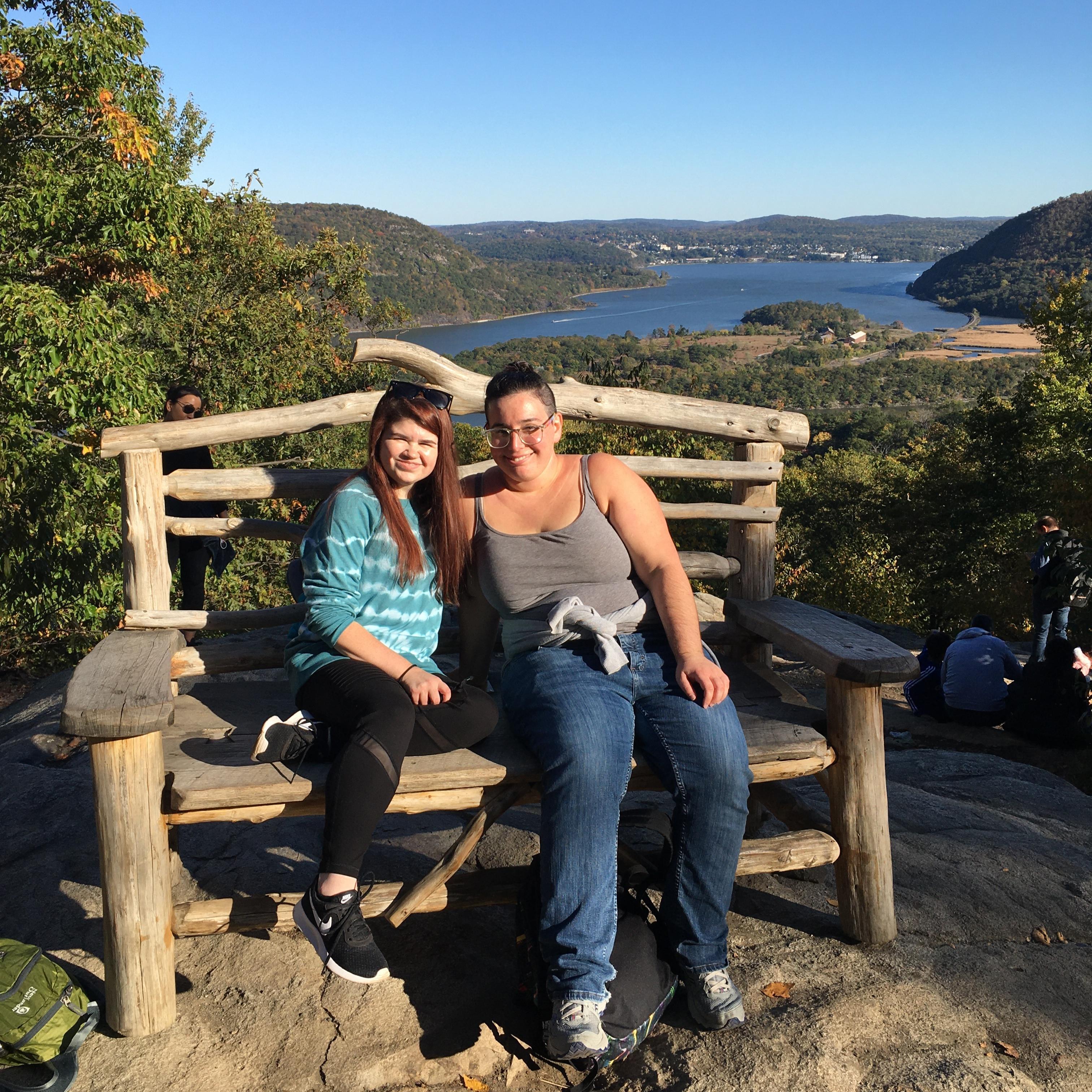 Our first picture together! Hiking at Bear Mountain