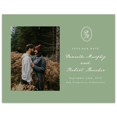 Pale Jade, Green Wedding Digital Save the Date - Dolores Photo
