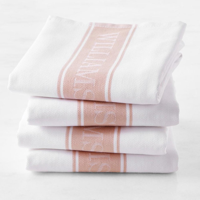 Williams Sonoma Classic Logo Towels, Set of 4, Dusty Rose