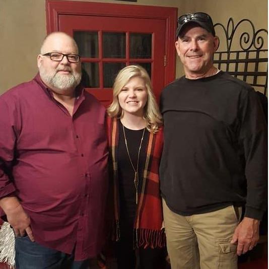 Caroline with her Uncle Dean and Uncle Randy