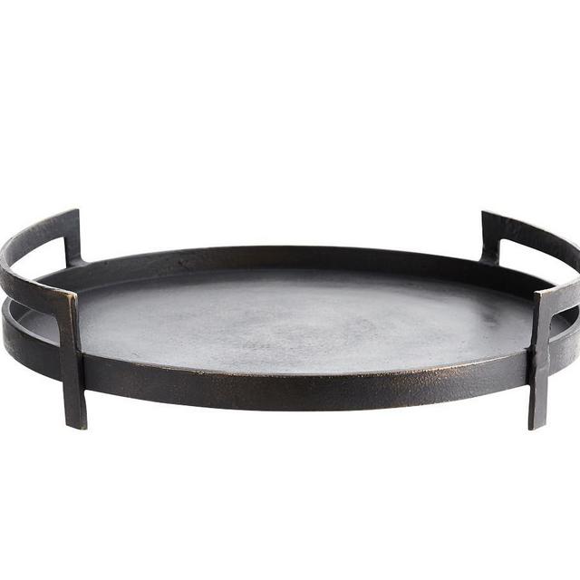 Barrett Cast Candle Tray, Bronze - Round