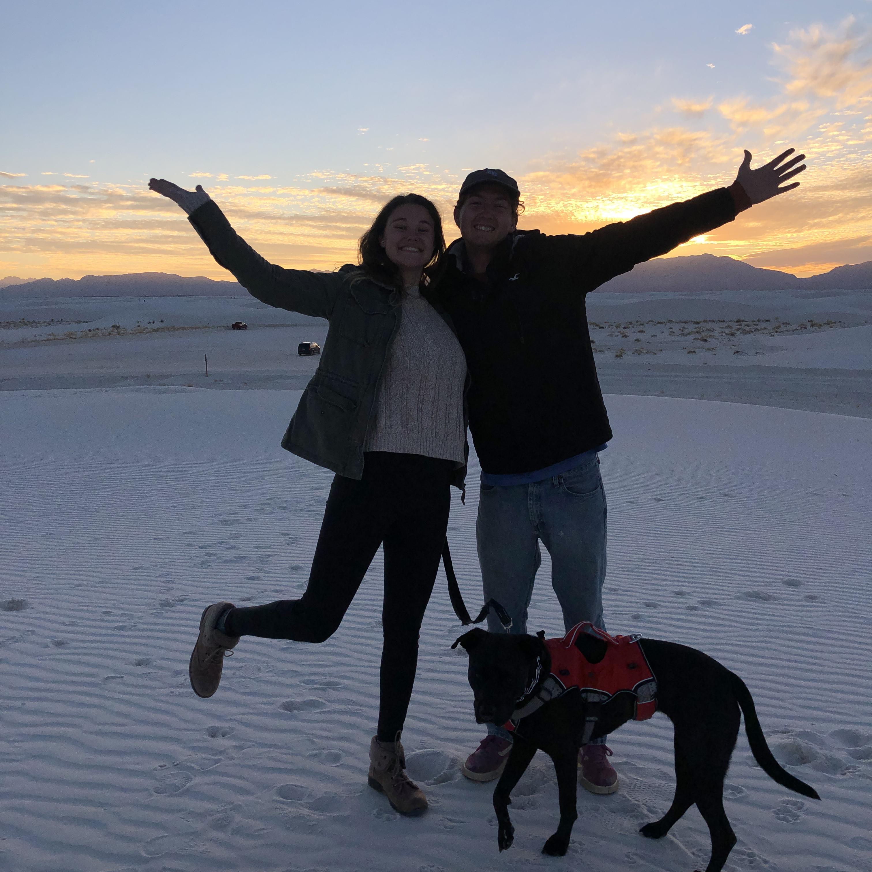 We celebrated the end of a perfect day at the White Sand Dunes in New Mexico
