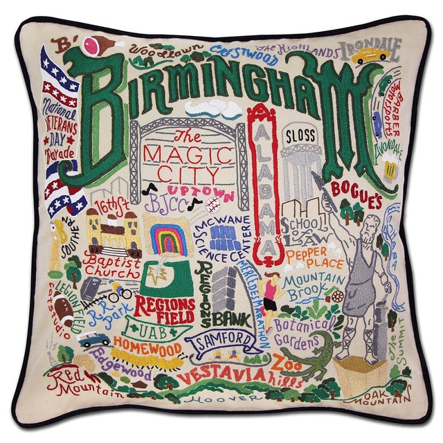 Catstudio Birmingham Embroidered Decorative Throw Pillow