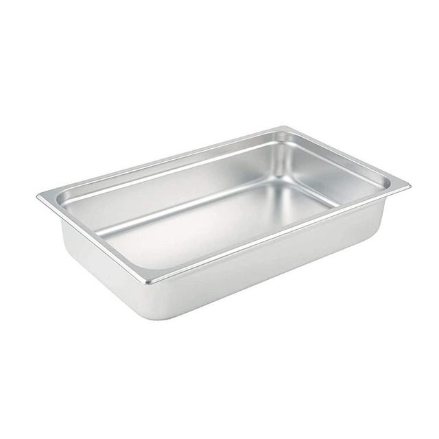 Winco Anti-Jamming Steam Pan, Full-Size x 4-Inch,Stainless Steel,Medium