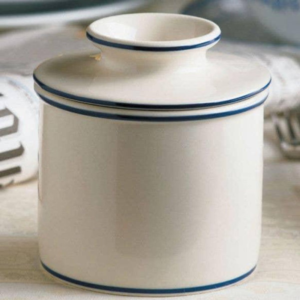 The Original Butter Bell Crock - Le Bistro Blue Trim