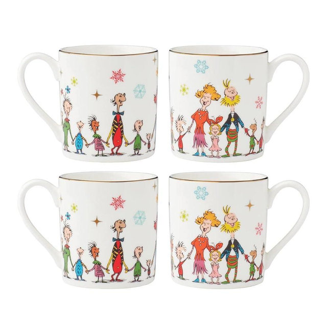 LENOX 895054 Merry Grinchmas 4-Piece Mug Set