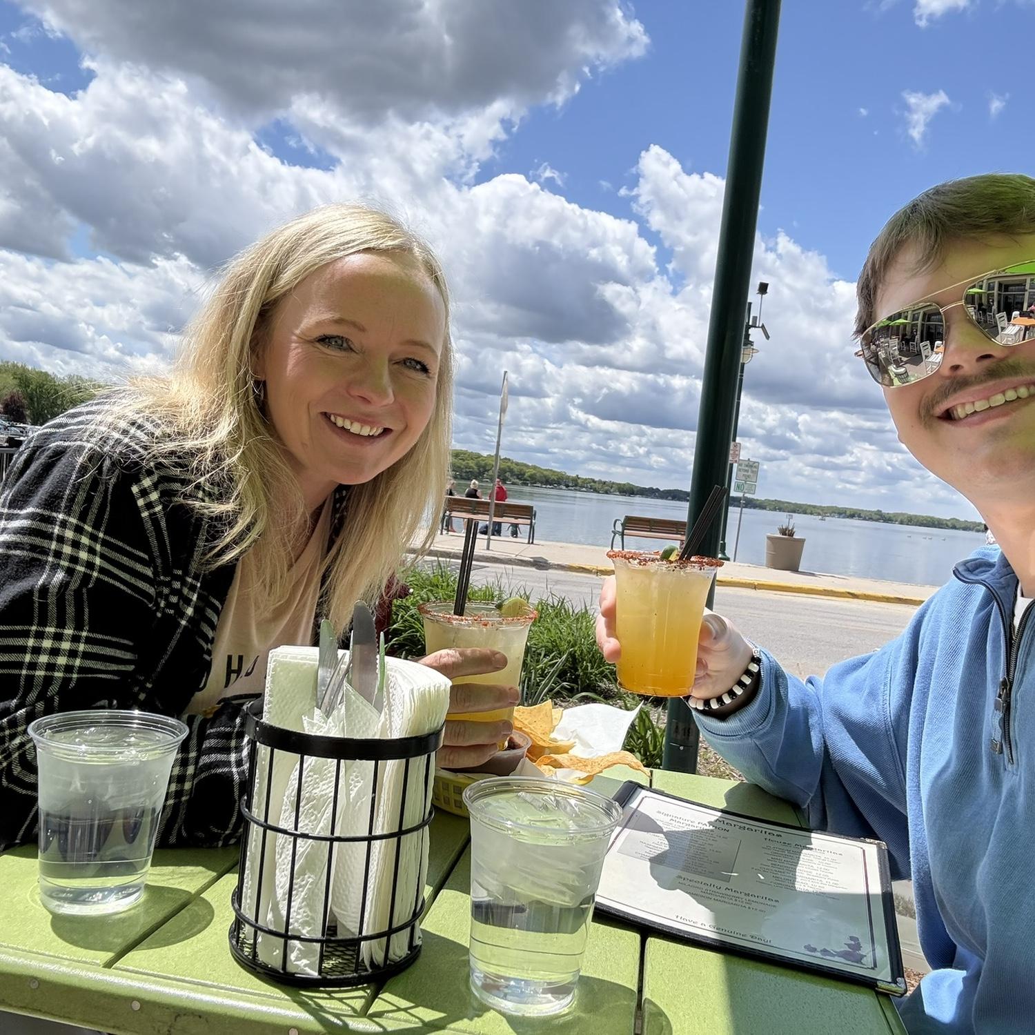 Celebratory lunch after getting the ring with the future mother in law!!