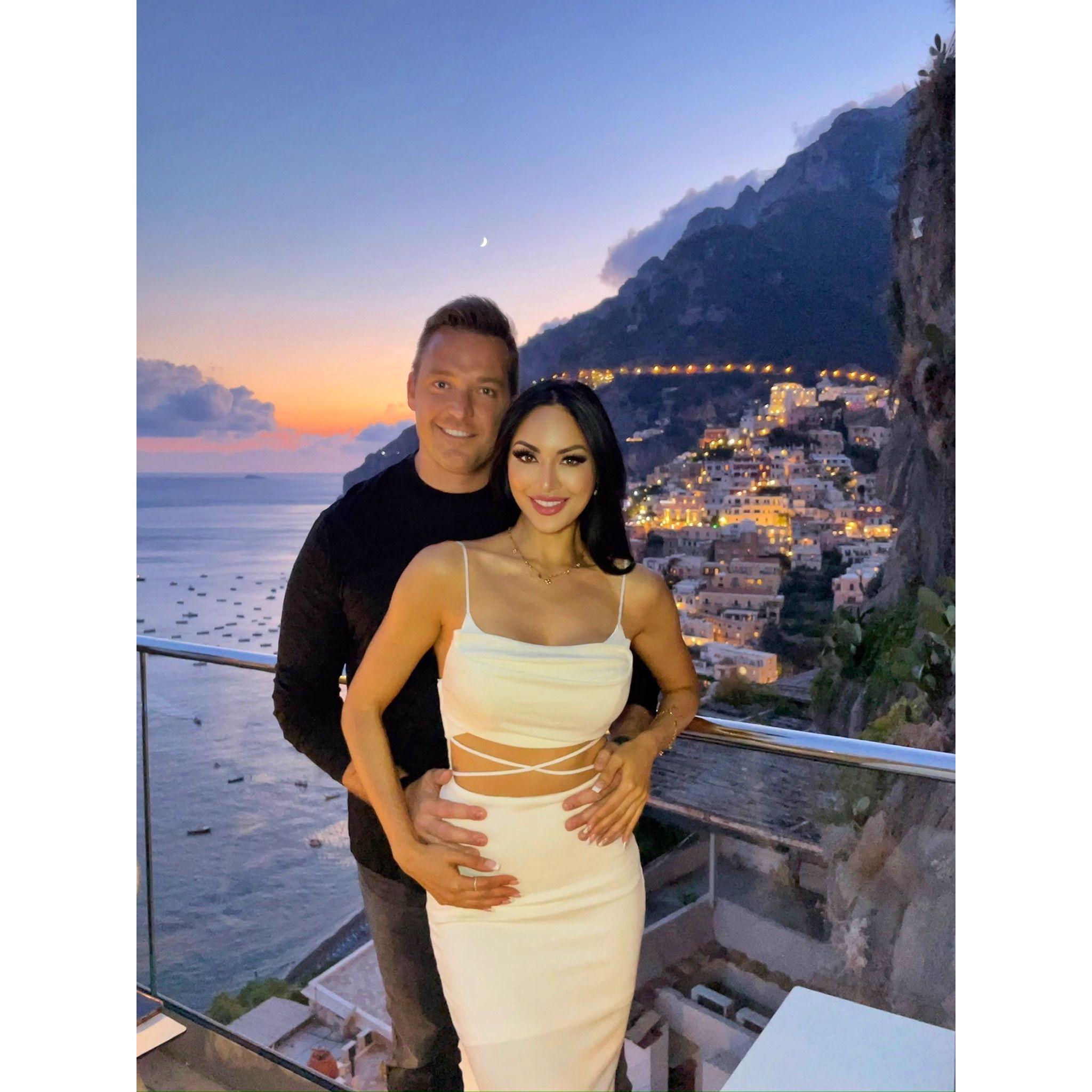 Sunset dinner in the Amalfi coast