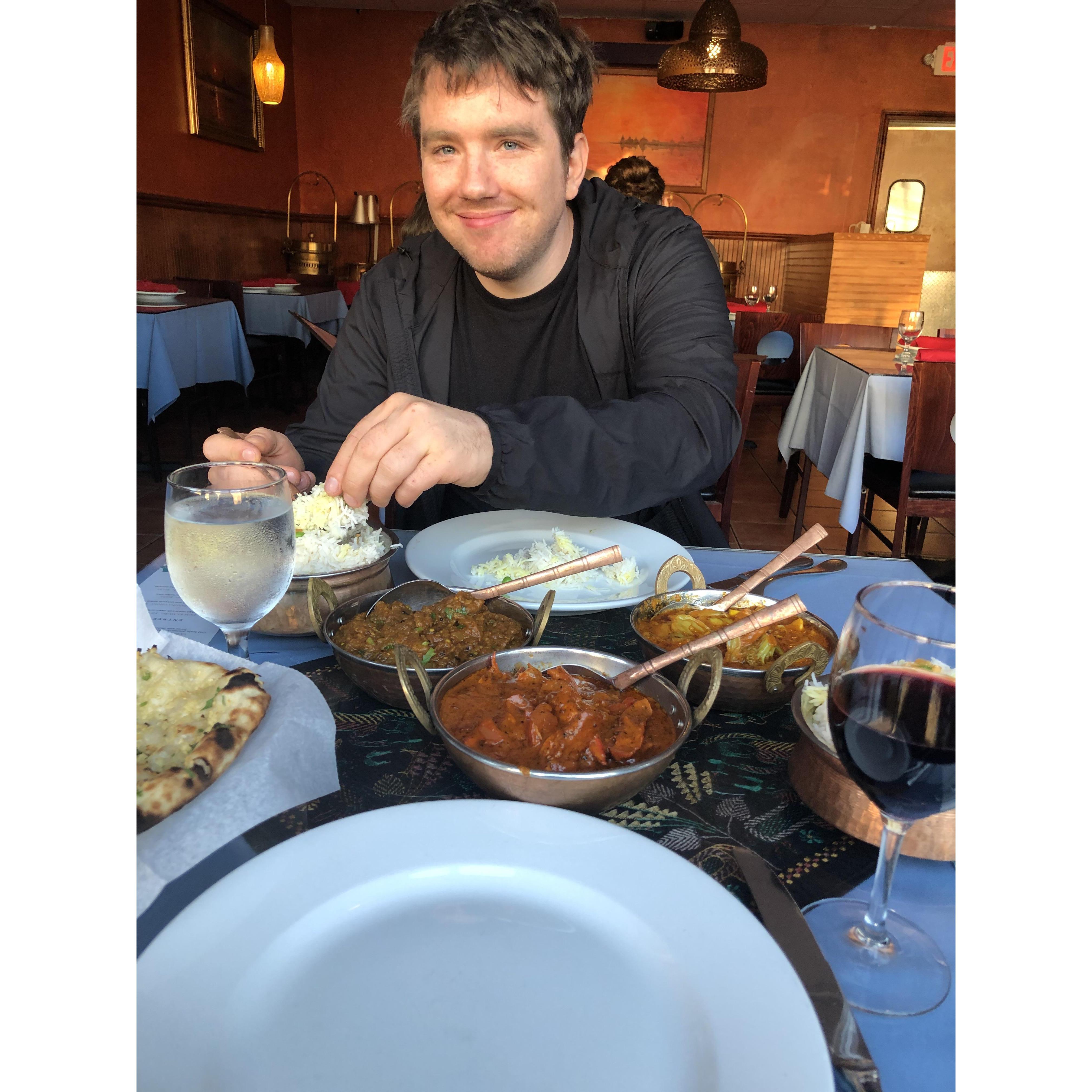 Our favorite Indian restaurant, Shanti in Dorchester, MA - 2019