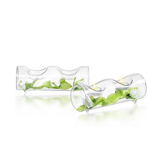 JoyJolt Ambient Double Tea Light Candle Holders Set of 2