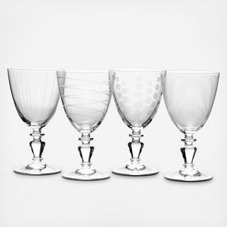 Cheers Vintage Wine Glass, Set of 4