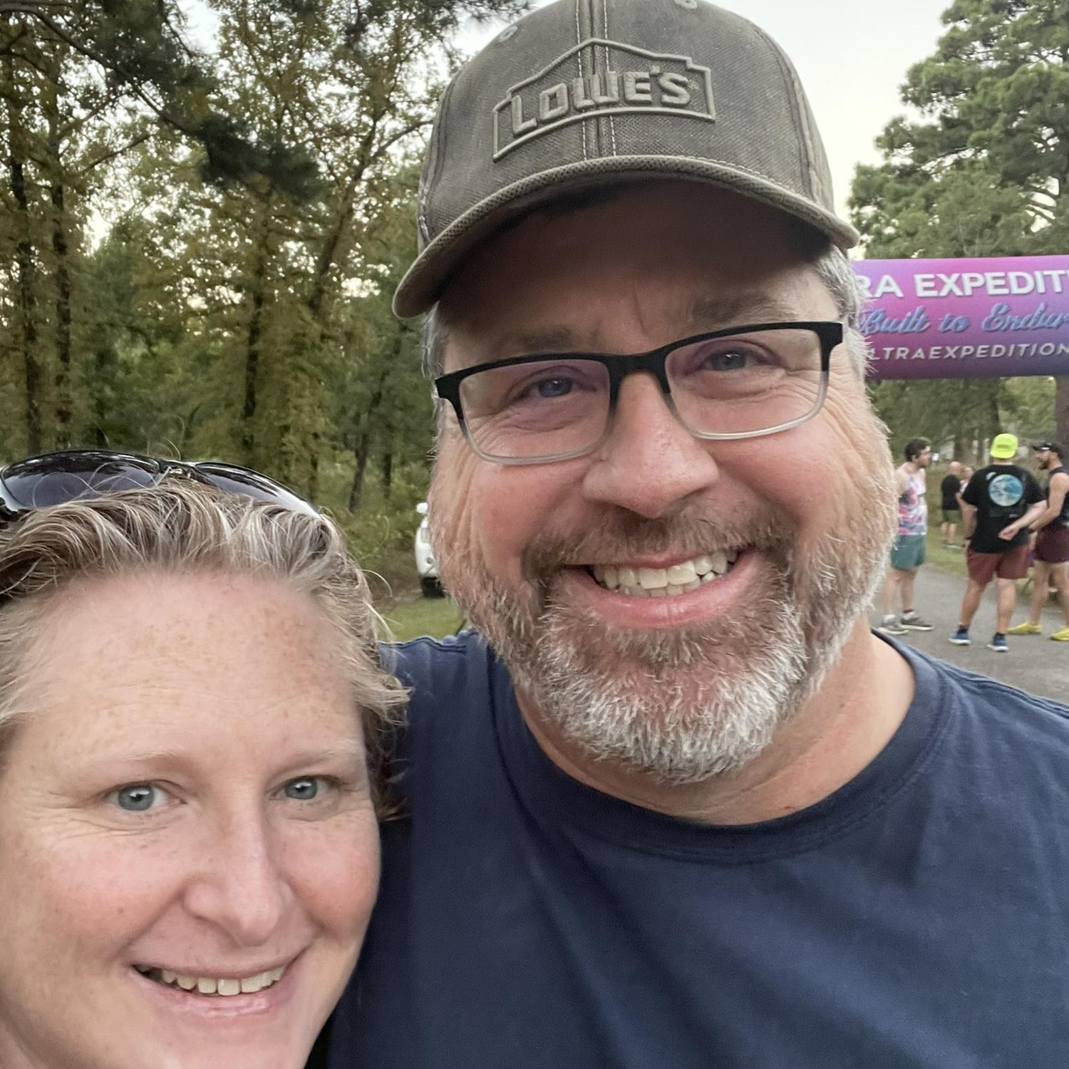 Barry and Lori’s 1st 5K. (Lori cheers on Barry.)…maybe she’ll run it next time…