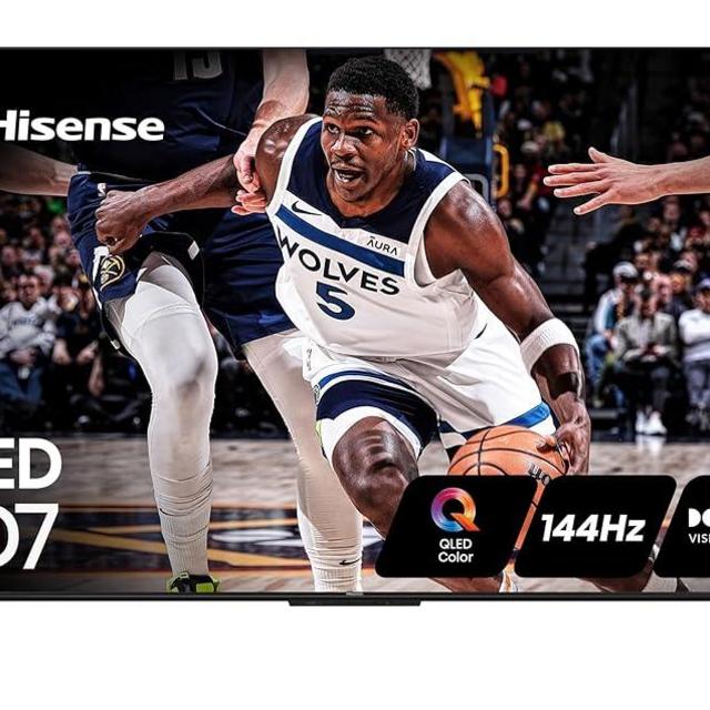 Hisense 65-Inch Class QD7 Series QLED 4K UHD Google Smart TV (65QD7N, 2024 Model) - QLED, Native 144Hz, Motion Rate 240, Direct Full Array, Game Mode Pro, Alexa Compatibility