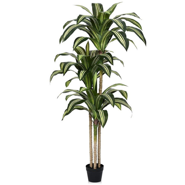 Verinatural Artificial Dracaena Tree 5FT - Tall Faux Floor Plant with UV-Resistant,Artificial Plants with Lifelike Leaves,Potted Fake Trees for Home, Living Room,Indoor & Outdoor Decor,VN123(Yellow)