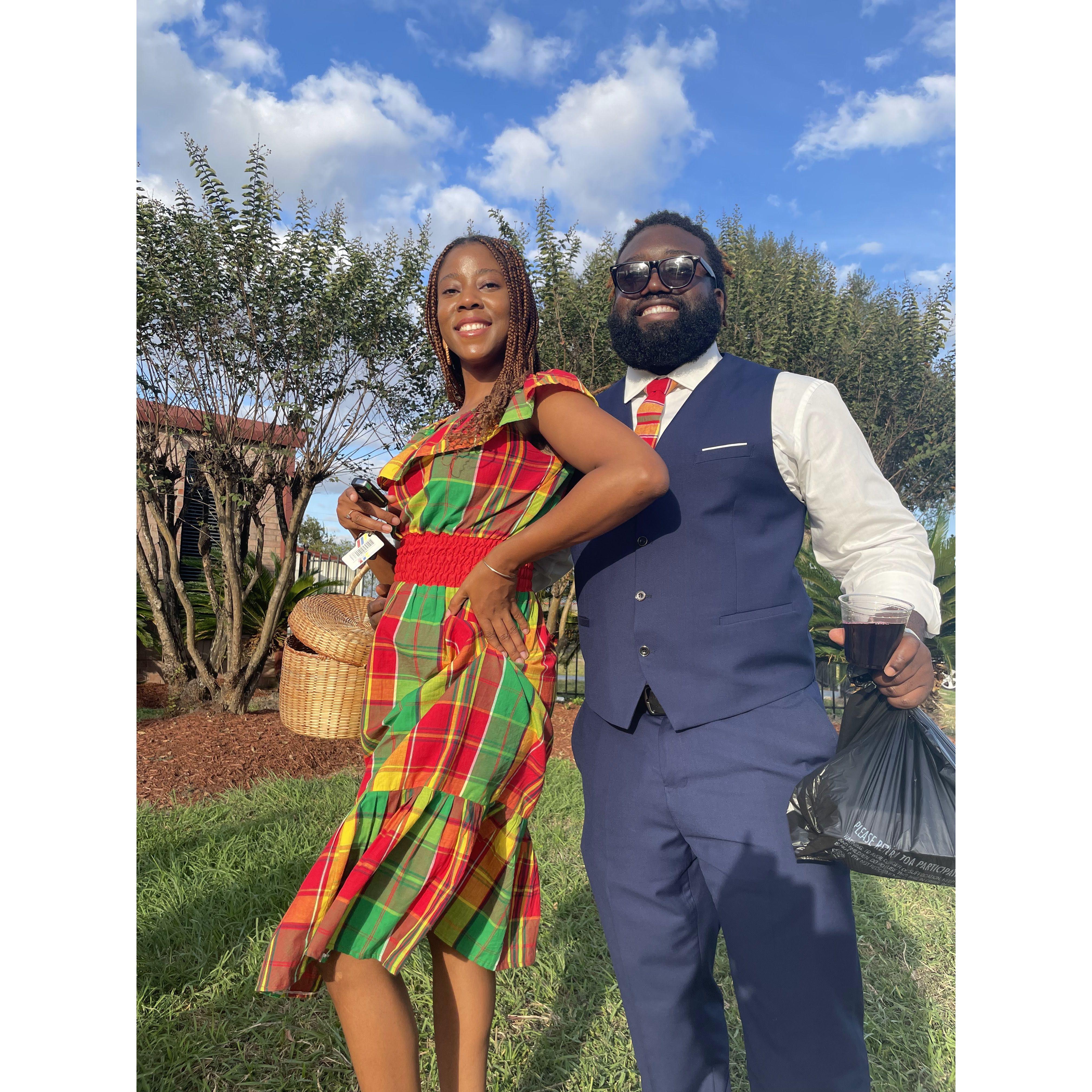 First time in Dominican cultural wear as a couple.